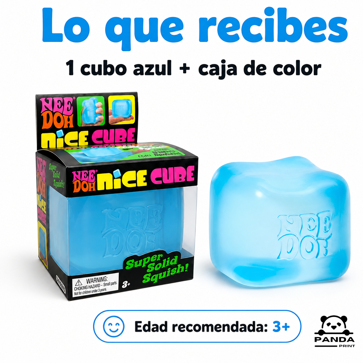 Squishy Antiestrés Cube Rosa-Azul-Purpura Tipo Hielo