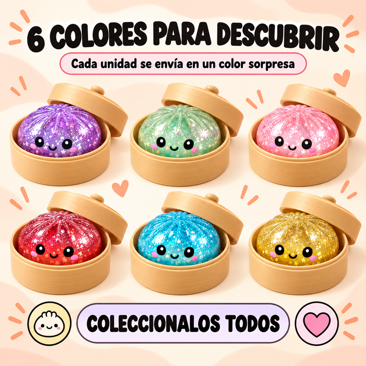 SQUISHY DAMPLING ANTIESTRÉS CON GLITTER  ALEATEOREO