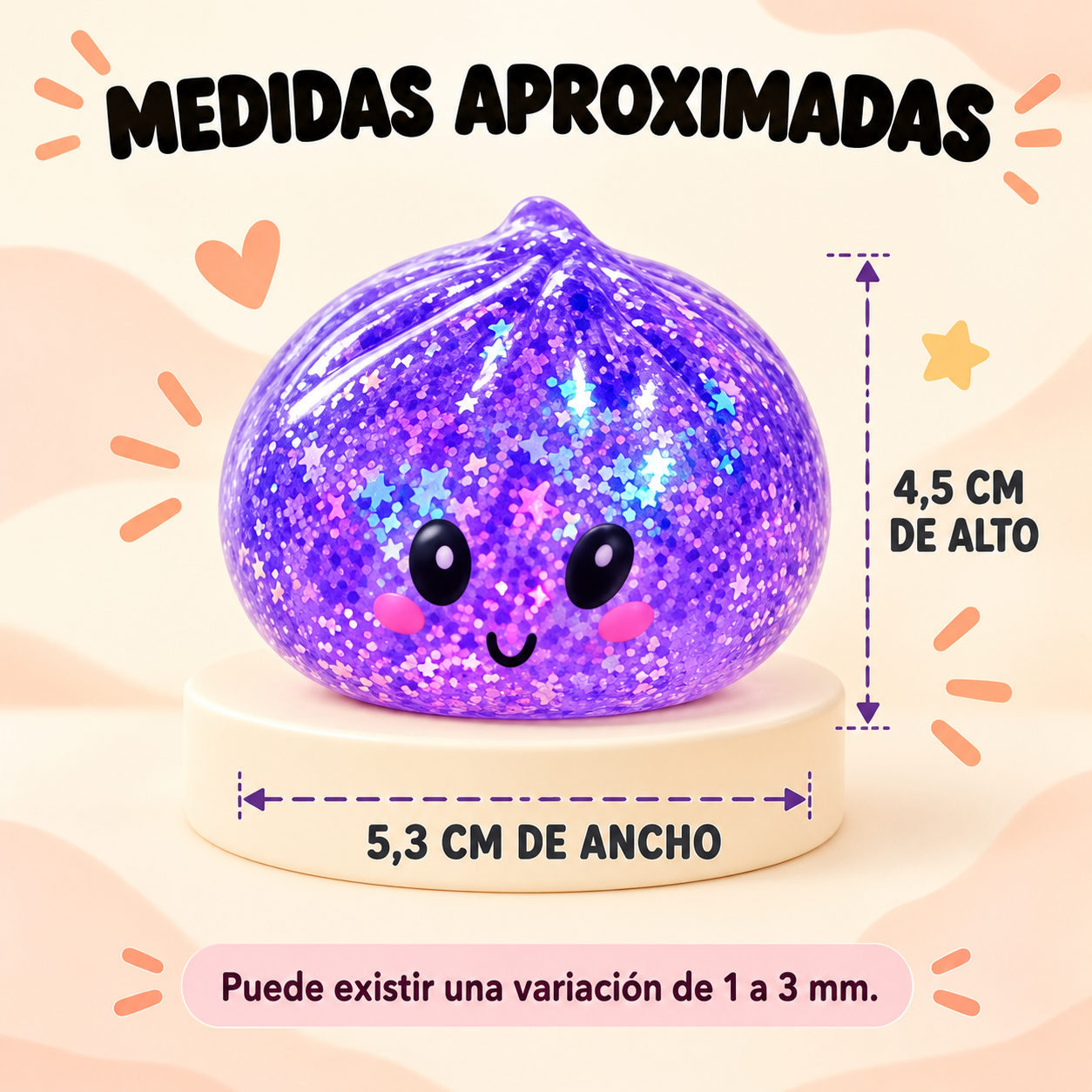 SQUISHY DAMPLING ANTIESTRÉS CON GLITTER  ALEATEOREO