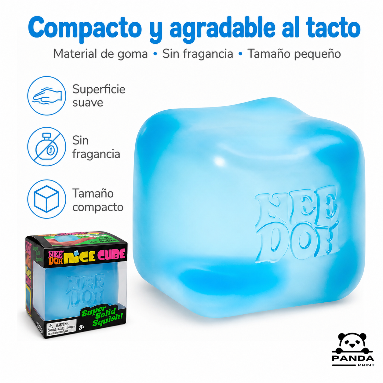 Squishy Antiestrés Cube Rosa-Azul-Purpura Tipo Hielo