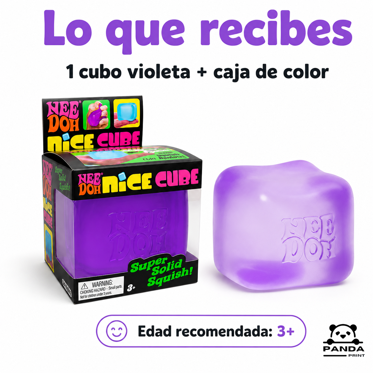Squishy Antiestrés Cube Rosa-Azul-Purpura Tipo Hielo