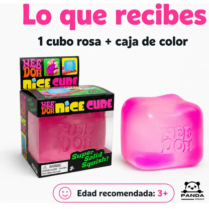 Squishy Antiestrés Cube Rosa-Azul-Purpura Tipo Hielo